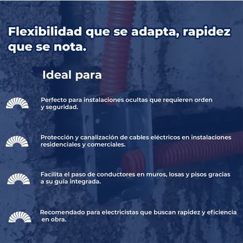 POLIDUCTO NARANJA FLEX CORRUG C/GUIA 19MM 3/4 50M PF-3/4G