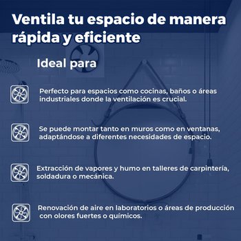 Extractor Industrial Estevez 8 pulg Blanco