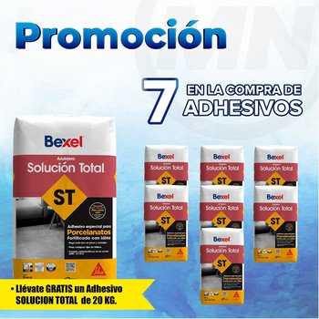 Paquete 7+1 Adhesivo SOLUCION TOTAL blanco 20 KG BEXEL