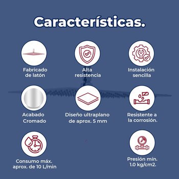 Regadera Cuadrada 12 x 12" Ultraplana Chorro Fijo Helvex H-3011