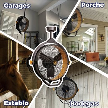 Ventilador de techo dirigible the mule negro 18 PG
