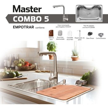 Combo equipado de tarja de acero inoxidable KTS3019A Kele