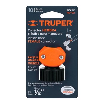 Conector Hembra Plástico Truper ½ pulg REF1/2