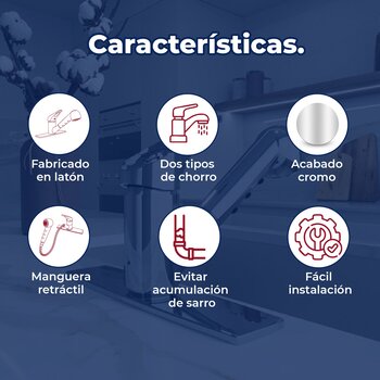 Llave Monomando para fregadero cabezal retráctil Ergo Helvex