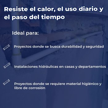Tubo CPVC Iusa 3/4 Pulg x 6.10 m para Instalaciones Hidráulicas