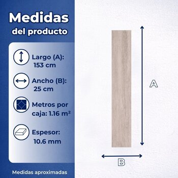 Piso Greige Xenia Daltile Rectificado 25X153 1.16 M2 ZXN1R