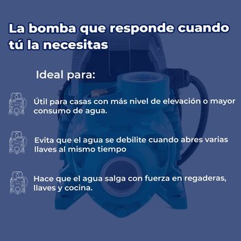 Bomba periférica 0.75 3/4 HP antibloqueo alt max 60 mtrs 127 V