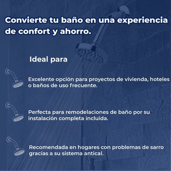 Regadera Helvex Chorro Fijo con Brazo y Chapetón H-201