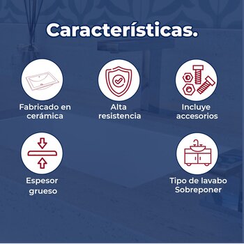 Lavabo Rectangular Marcus Bajo Cubierta con Rebosadero Helvex