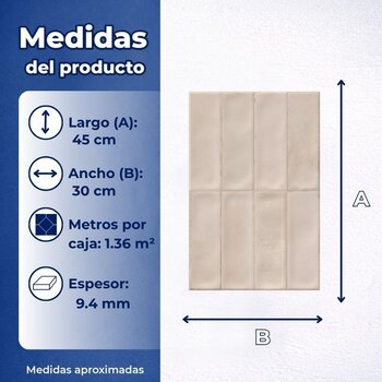Muro Matisse Bone Daltile 30x45 cm