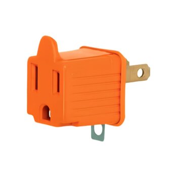 Adaptador clavija 3 a 2 polos naranja 2 pzas