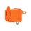 Adaptador clavija 3 a 2 polos naranja 2 pzas
