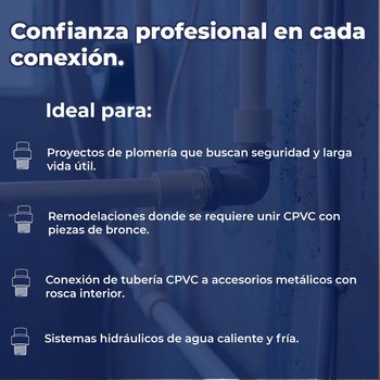 Conector CPVC Rosca Exterior Bronce 13 mm