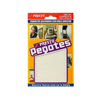 Pegotes Acojinados Doble Adhesivo Presto 20Cuadritos