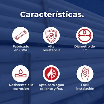 Tubo CPVC Iusa 1 pulgadas x 6.10 m