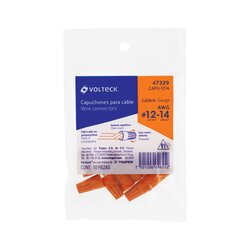 Capuchon plastico para cable 14-12 awg naranja 10 pzs