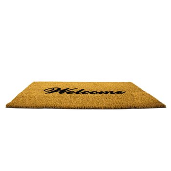 Tapete Antideslizante Leyenda Welcome Color Negro y Tostado