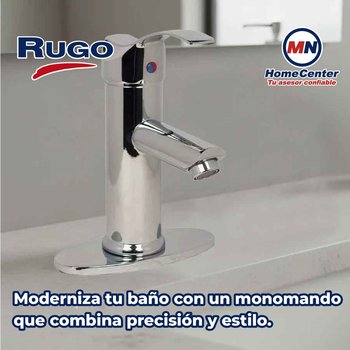 Llave Monomando Para Lavabo Rugo Con Chapetón 23MTC