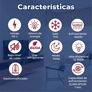 Minisplit Tradicional 1 Ton Solo Frio 110v Life 12 Plus