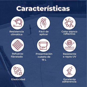 Impermeabilizante Acrílico Fester 5 Años Blanco Fibratado 19 L