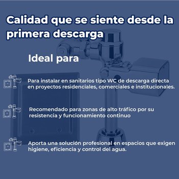 Fluxómetro Electrónico 4.8 L WC Helvex 110 Cromo FC-110-WC-4.8