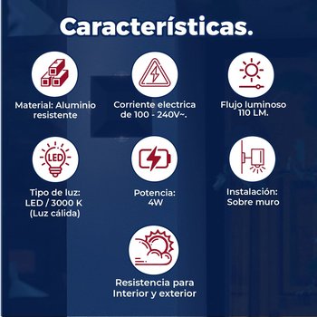 Luminario de Sobreponer en Muro Pixel Negro Estevez 4W