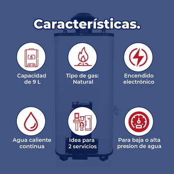 Calentador de Paso Iusa Enerhit Gas Natural 9 L