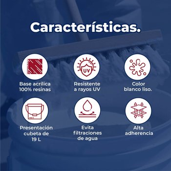 Impermeabilizante acrílico Acritón Fachadas Liso blanco 19 l
