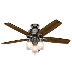 Ventilador Donegan 52 pulg Niquel Cepillado Hunter