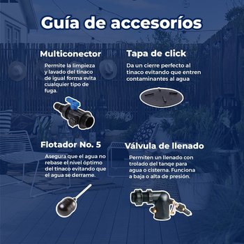 Tinaco vertical Rotoplas beige 1000 L c/herrajes y filtro