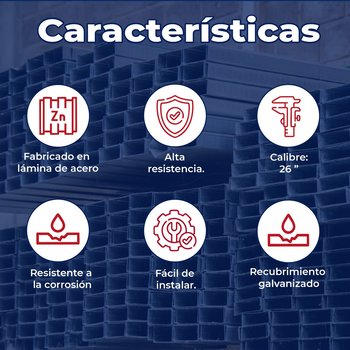 Poste Metálico Calibre 26 4.10X2.44 M