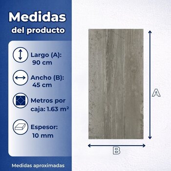 Piso Tipo Cemento Frau Cesantoni 45x90 cm Rectificado