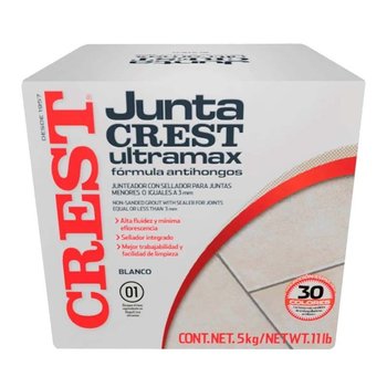 Boquilla sin arena 5 kg Crest color blanco Juntacrest ultramax