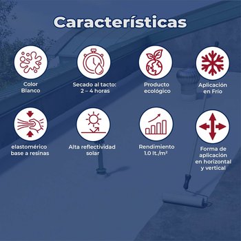 Impermeabilizante Acrílico Acril Techo 5 Ultra blanco 18L