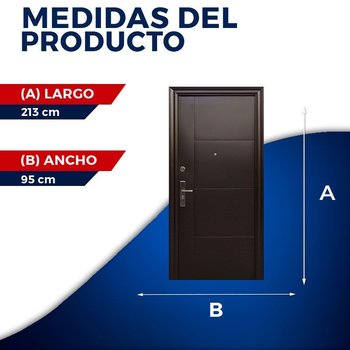 Puerta Der Serie 5 Alta Seguridad 95X213 MTS CHOCOLATE