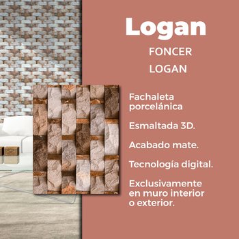 Fachaleta Logan Foncer 30 x 45 cm Brown