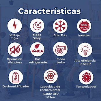 Minisplit Inverter 1 Ton Solo Frio 110V PRIME