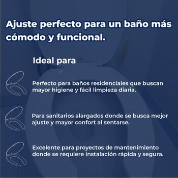 Asiento Para Taza Sanitaria Bemis Alargado Hueso 175AR