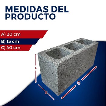 Block Pesado 15 x 20 x 40 cm