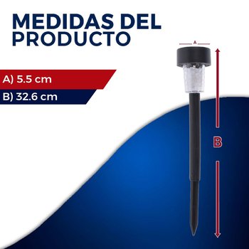 Luminario solar led jardín estaca recargable 5000K clue negro
