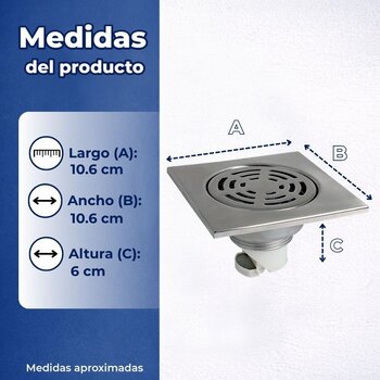 RESUMIDERO CUADRADO ANTICUCARACHAS 4X4 AC INOX