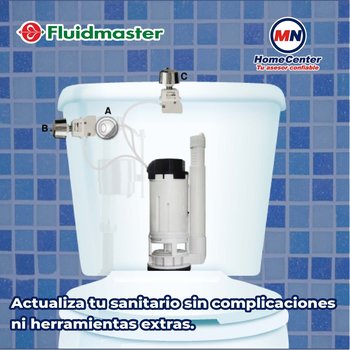 Válvula de Descarga Sanitario WC Dual Dos Pzas 2 Pulgadas