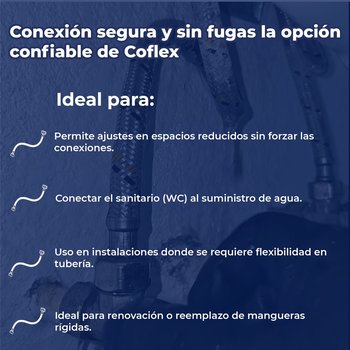 Manguera Para Sanitario Flexible Coflex ½ x ½ pulg x 40 cm
