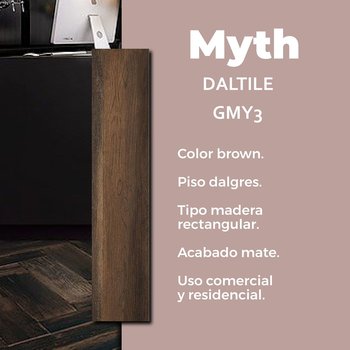 Piso Myth Brown Daltile 15 x 66 cm