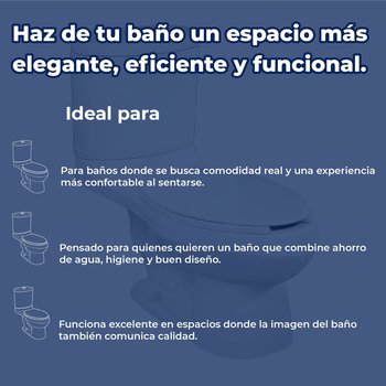 Sanitario Alargado Blanco Helvex Rodano 4.8 Litros por descarga