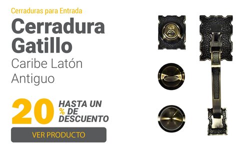 Cerradura Entrada Gatillo Caribe Latón Antiguo