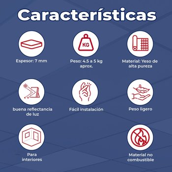 Plafon Yeso Clean Rey 7MM 0.61 X 1.22 M (8 PZA)