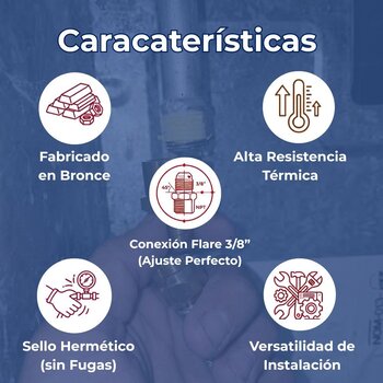 Niple Bronce Campana 10X10 MM 3/8X3/8