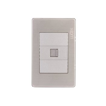 Placa Toma Telefónica Plateada marca Lucek modelo BP17MP