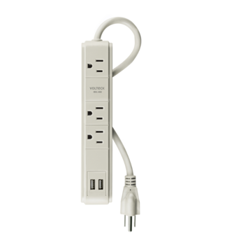 Multicontacto 16 AWG 3 Entradas 2 Puertos USB